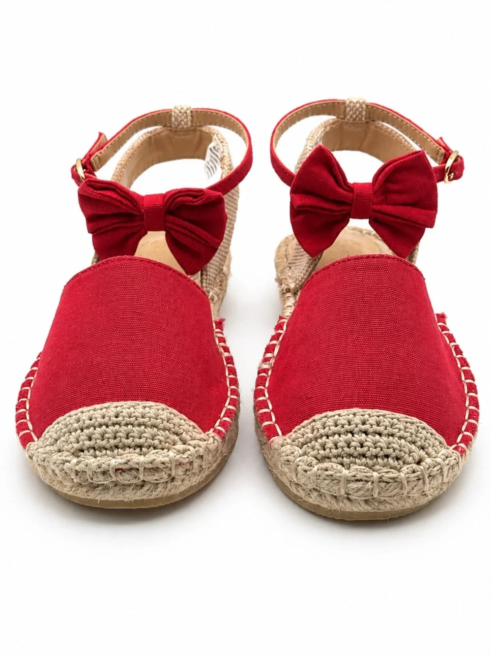 Janie and Jack Girls Bow Espadrille Sandals Red Size 1 Kids Ankle Strap Shoes